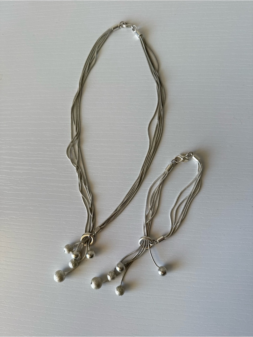 Silver tone jewelry set (925 stamped)